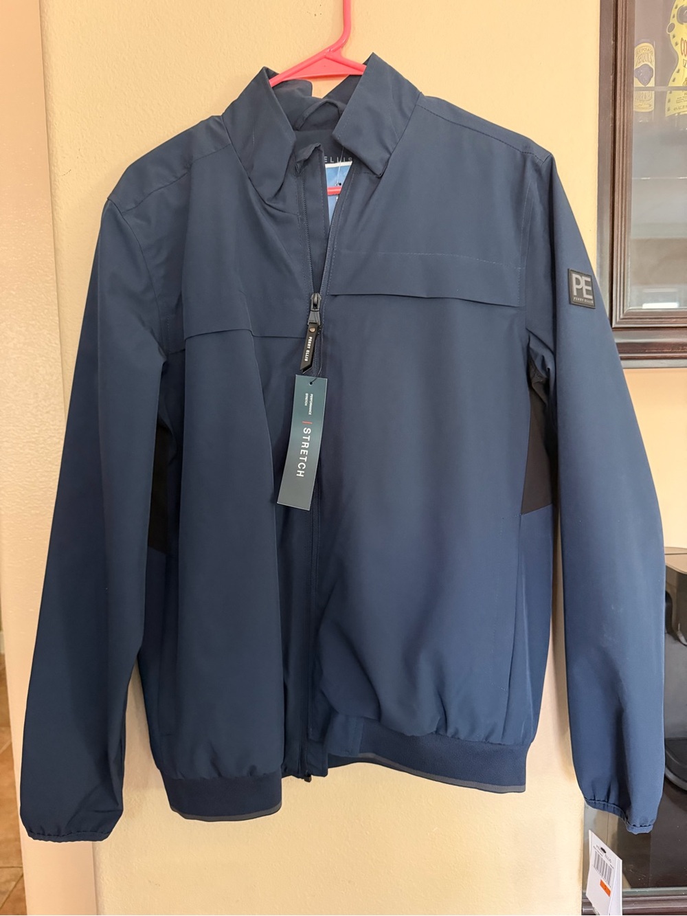 Perry Ellis Navy Stretch Bomber Jacket